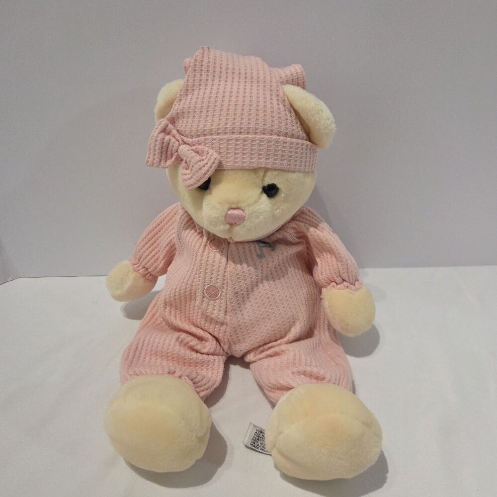 Vintage A&A Aurora 13" Pink Slumber Pals Bedtime Teddy Bear Beanie Doesn't Work